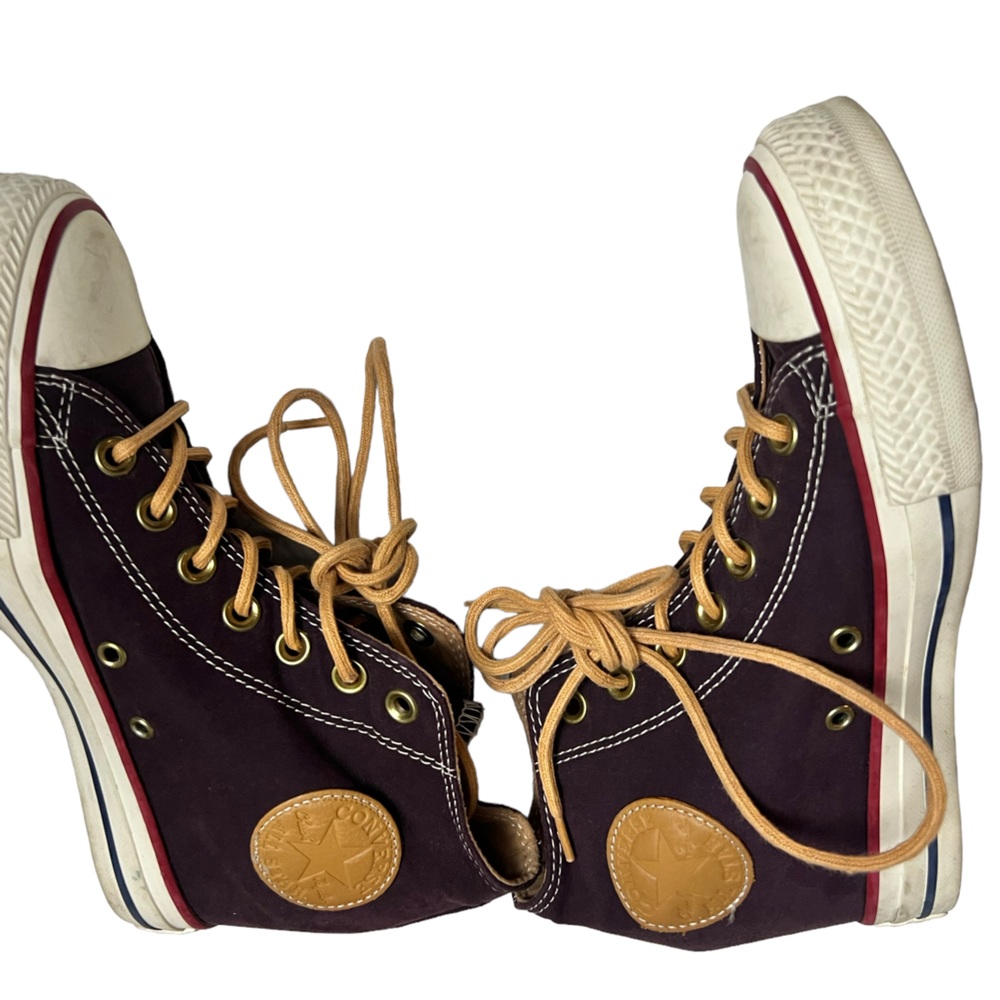 Converse Chuck Taylor All Star Lux Purple Suede Hidden Wedge Heel Mid Women sz 8